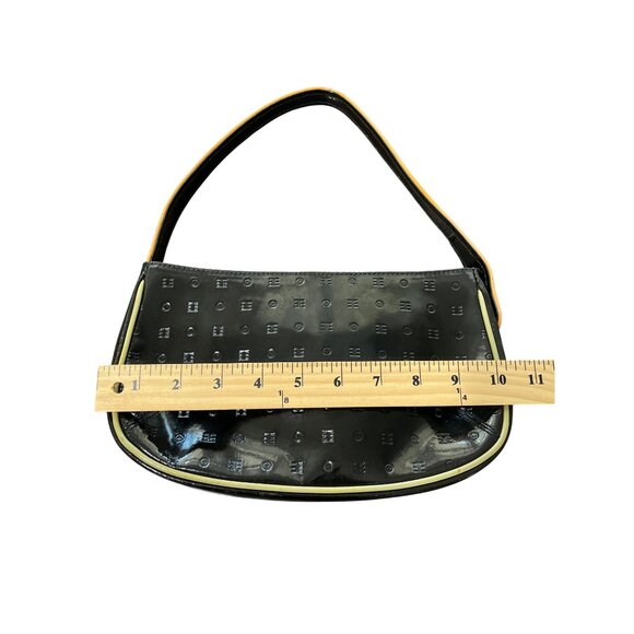 Arcadia Black Patent Leather Hobo Baguette Shoulder Bag - Picture 8 of 8